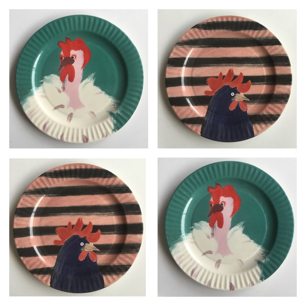 Holly Frean x Anthropologie chicken dessert plates
